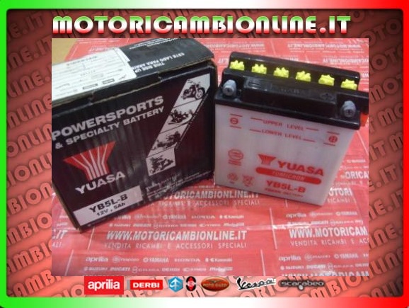 Batteria Battery YUASA YB5L-B 12v 5ah codice 217153 Originale per Gruppo Piaggio Aprilia Derbi Gilera MotoGuzzi Piaggio