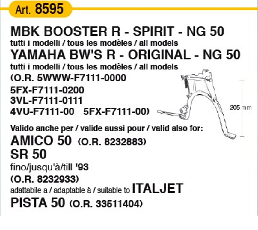 Cavalletto Centrale Per MBK Booster Yamaha BW\'S R  Aprilia SR  Amico Codice 8595