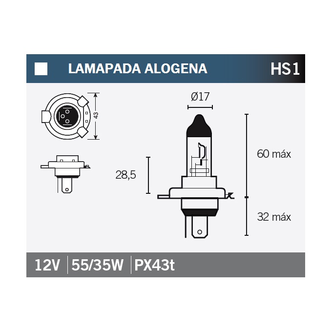 Lampada Alogena OSRAM 64185 HS1 Codice 15051