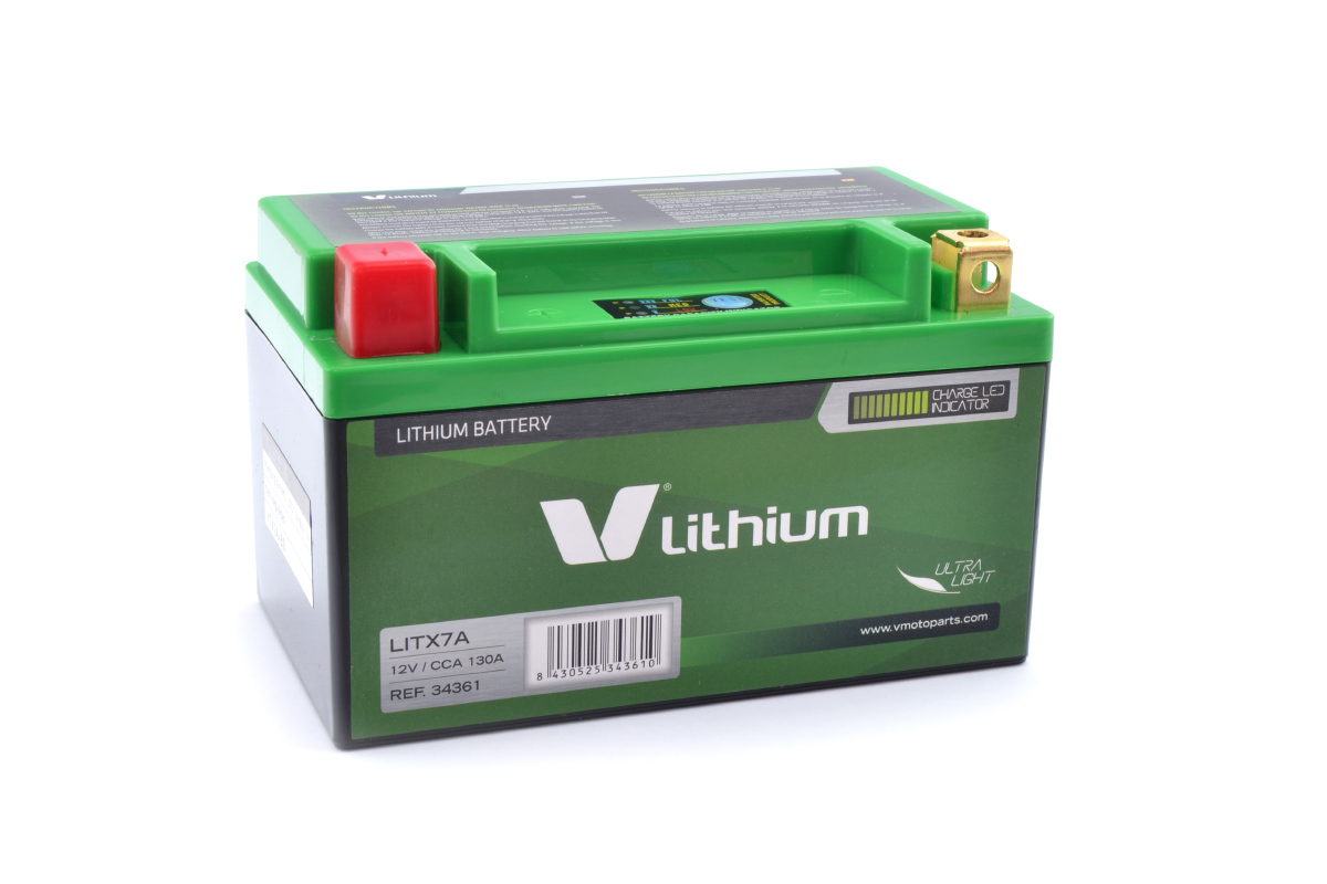 Batteria a Litio Lithium YTX7A-BS CBTX7A-BS LITX7A 12V Con indicatore di carica